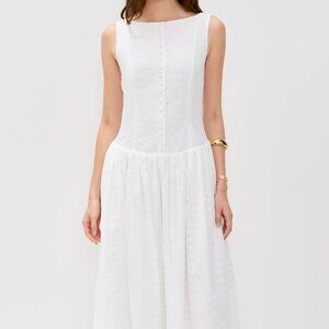 $205 NWT Runaway the Label Nevah Maxi Dress White Eyelet